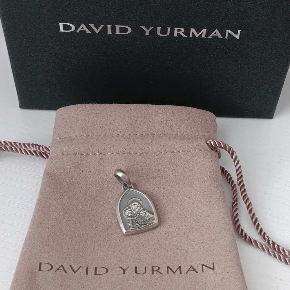 David Yurman Sterling Silver Saint Anthony Pendant Amulet for Men